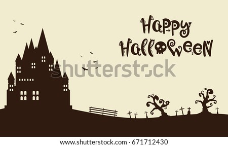 Happy Halloween with castle background