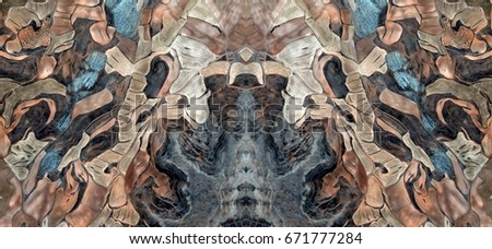 Van Gogh's dream, abstract symmetrical photograph of Spain fields from the air ,artistic representation of human labor camps, aerial view,abstract expressionism,mirror effect,
