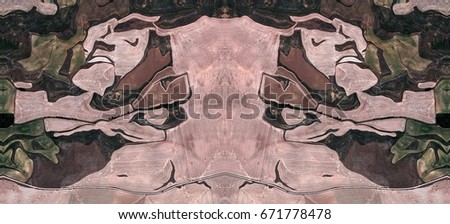 Another Guernica, tribute to Picasso, abstract symmetrical photograph of Spain fields from the air ,artistic representation of human labor camps, aerial view,abstract expressionism,mirror effect,