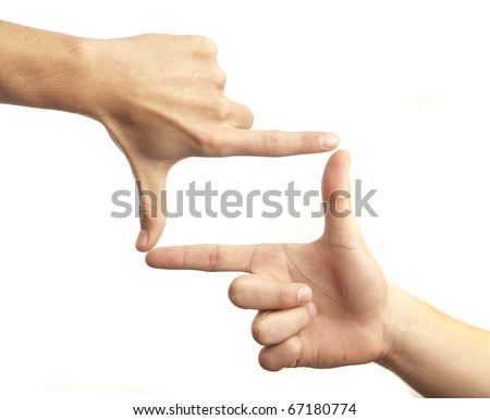 hand symbol that means frame on white background