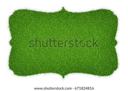 Grass shape label isolated over white background
