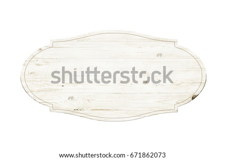 Wooden sign isolated over white background