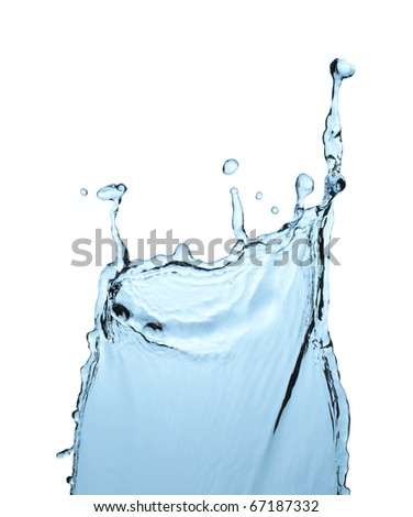 Blue water splash