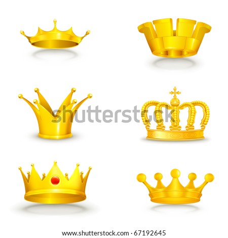 Crown set on white, eps10