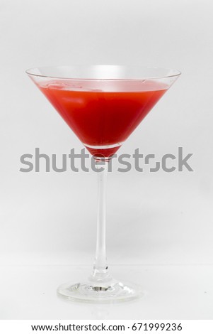 glass on the white background