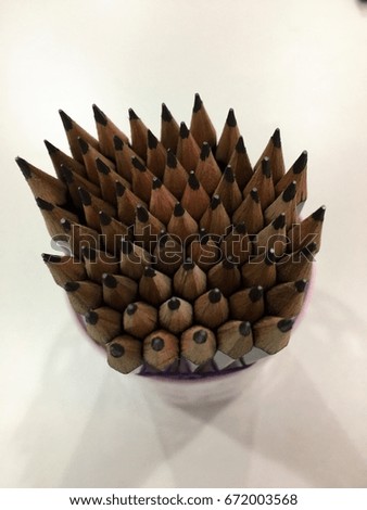 Sharpened pencils ready to be used