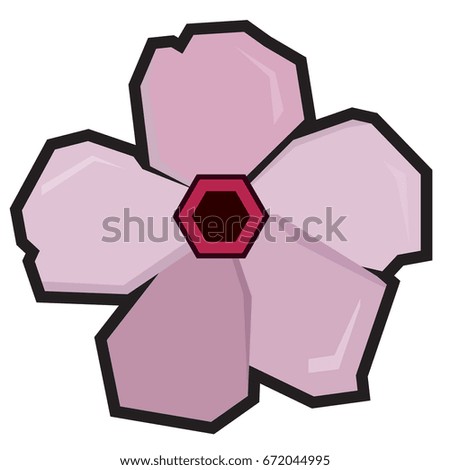 Isolated geometric flower on a white background, Vector illustration