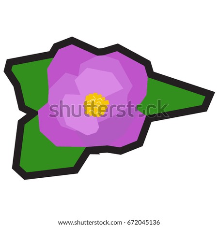 Isolated geometric flower on a white background, Vector illustration