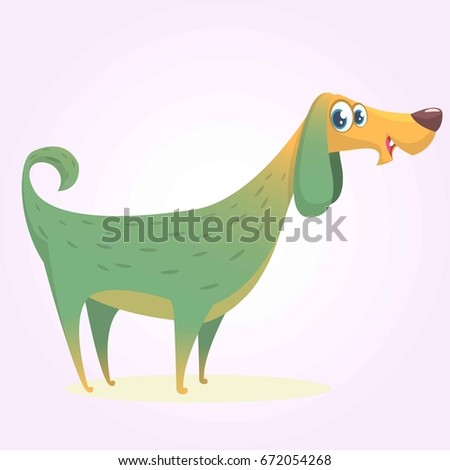 Cartoon afghan hound. Vector illustration of happy dog
