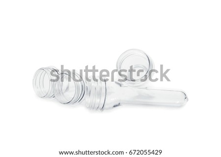 PET  bottle preforms isolated  on white