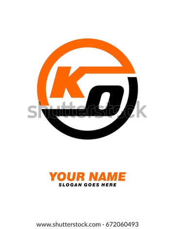 K O initial circle logo template vector