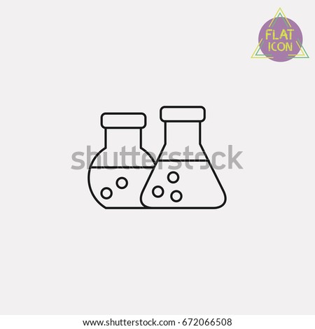 laboratory flasks line icon