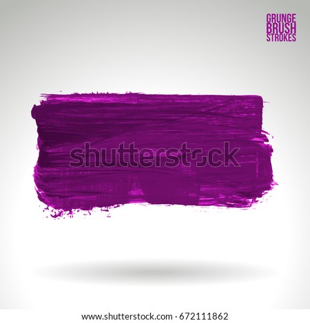 Brush stroke and texture. Grunge vector abstract hand - painted element. Underline and border design.