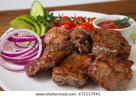 Meat, steak, shish kebab
