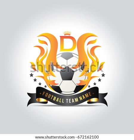 Football Team Logo Vector With D Initial