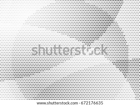 Abstract halftone dotted background. Monochrome grunge pattern with dot and circles.  Vector modern pop art texture for posters, sites, business cards, cover, postcards, labels, stickers layout. Royalty-Free Stock Photo #672176635
