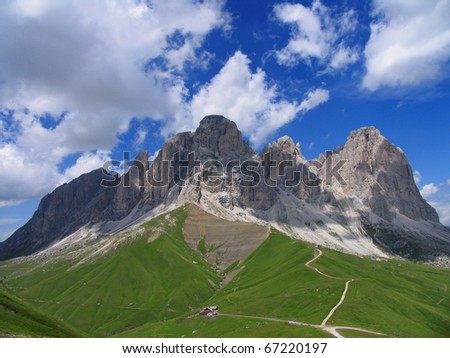 Italy beauty,  Dolomites, view to Sassolungo from Col Rodella