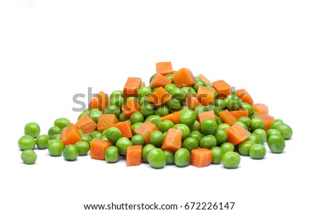 Green chicks and carrots in boxes with shadow on white background