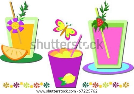 Mix of Drinks and Decorations