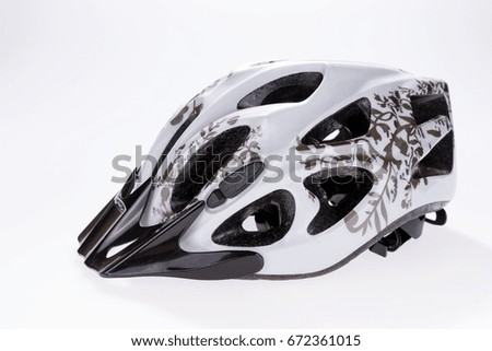 Bicycling helmet isolated on a white background