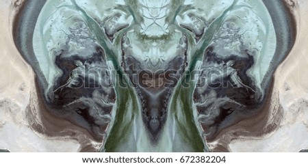 Aliens, Tribute to Dalí, abstract symmetrical photograph of Spain fields from the air ,artistic representation of human labor camps, aerial view,abstract expressionism,mirror effect,
