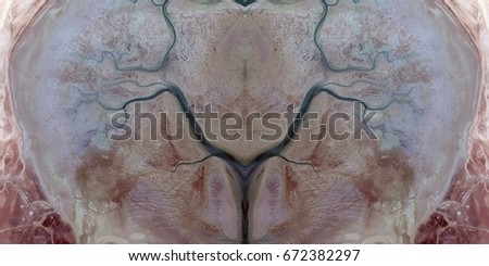 bottom of eyes,Tribute to Dalí, abstract symmetrical photograph of the deserts of Africa from the air, aerial view, abstract expressionism, mirror effect, symmetry, kaleidoscopic