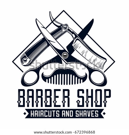 barber shop logo Royalty-Free Stock Photo #672396868