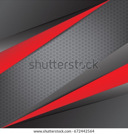 Abstract geometric, red and black and red color Card papers for text message with layer background, Business Concept, vector illustration