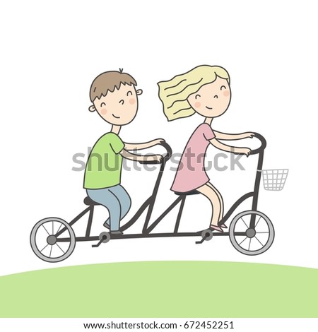 Cute children on bicycles