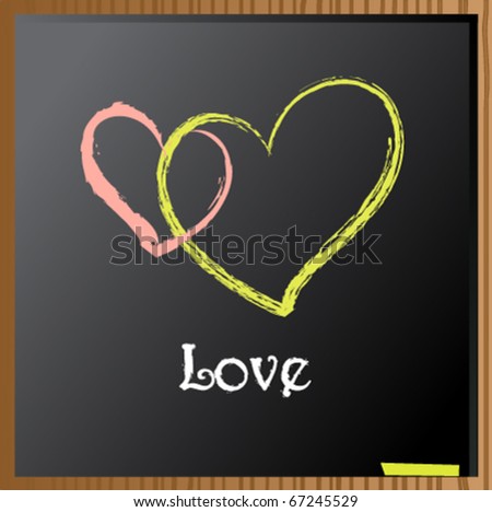 loves are drawn on chalkboard