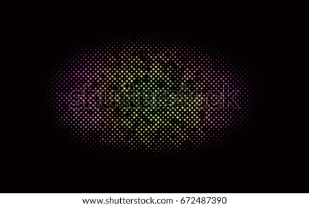 Dark Multicolor, Rainbow vector banner with circles, spheres. Abstract spots. Background of Art bubbles in halftone style with colored gradient.