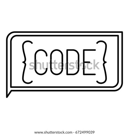 monochrome silhouette of rectangle text code vector illustration
