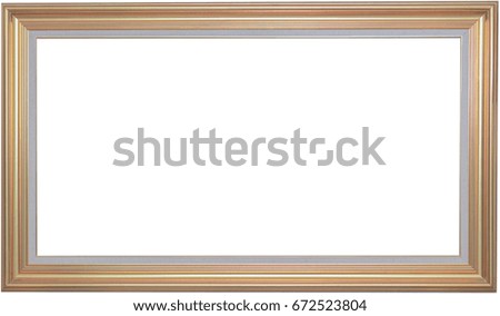 Old picture frame isolated on white background