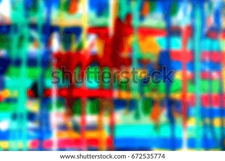 Unsharp abstract background. Blurred abstract color background. Abstract stains of paint on wall. Abstract colored paint stains on city wall. Stains and stains of bright paint on wall of building
