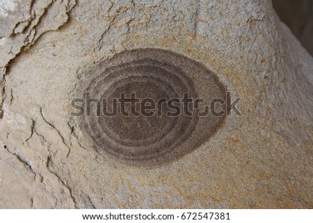 Natural drawing on a stone in a cave