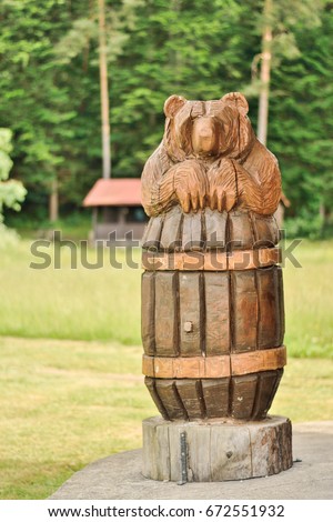 bear carving near podlesok camping, slovak paradise