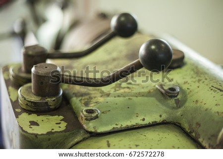 Control lever of an old locomotive