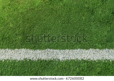 Soccer or Football with white line Royalty-Free Stock Photo #672600082