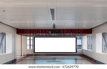Empty interiors with copy space billboard