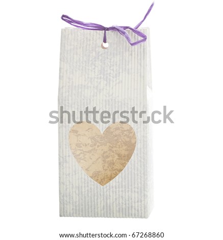 Heart cut out on bag