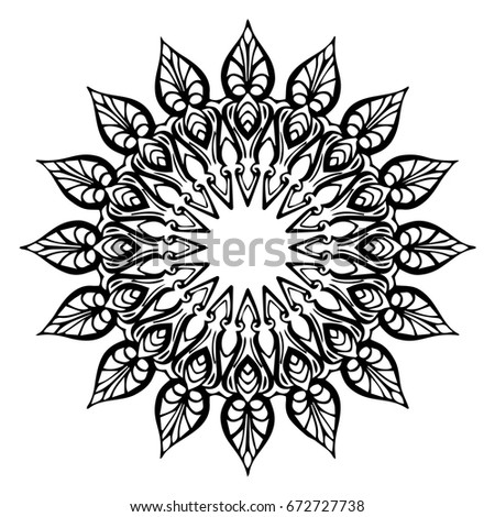 Beautiful mandala pattern. Creative ornament. Repeating art for background. Can be used as a coloring book for children and adults to enjoy their hobby. Also can be used as a tattoo design.
