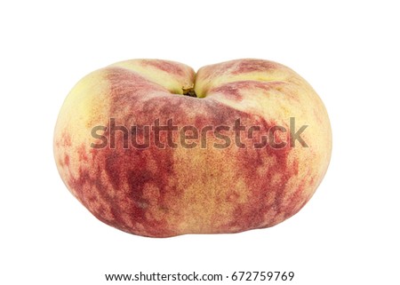Peach Saturn isolated on white background photo. Beautiful picture, background, wallpaper 
