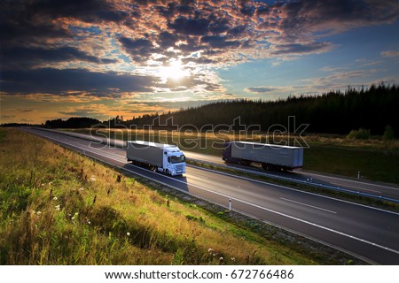 Trucks transportation Royalty-Free Stock Photo #672766486