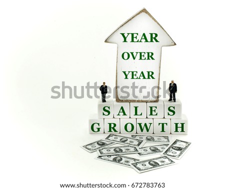 Sales Growth Arrow on white background