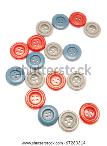 Figure "Euro" from buttons on a white background
