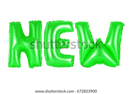 new, green number and letter balloon