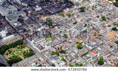 Aerial view of French Quarter, New Orleans, Louisiana