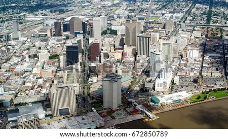 Aerial view of Downtown, New Orleans, Louisiana