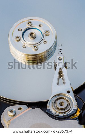 inside of hard disk Computer (HDD)