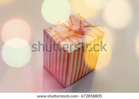 gift box with bokeh